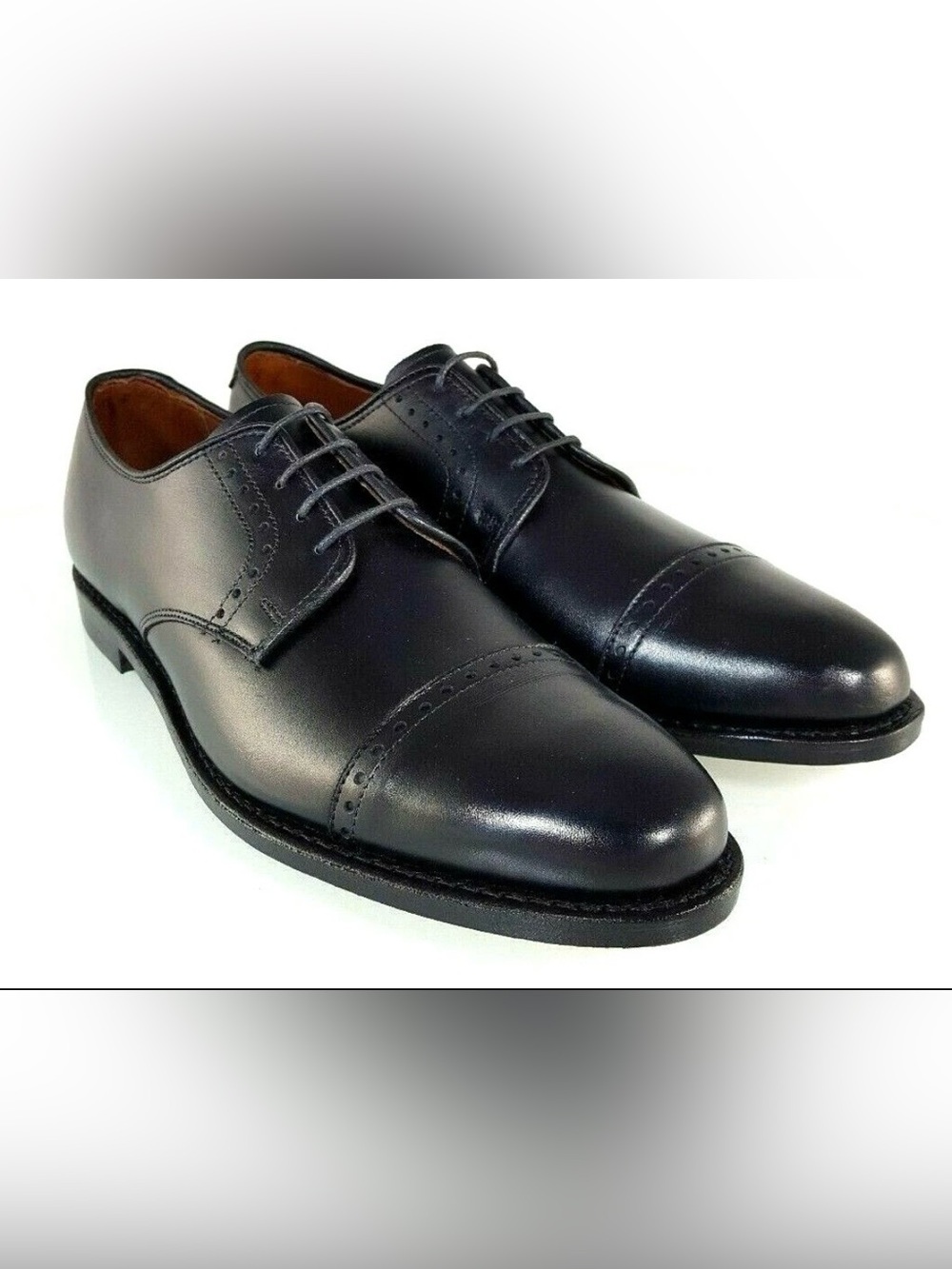 Allan Edmonds Men’s Clifton Calf Leather Cap-Toe Derby Oxfords Black Size 11.5D